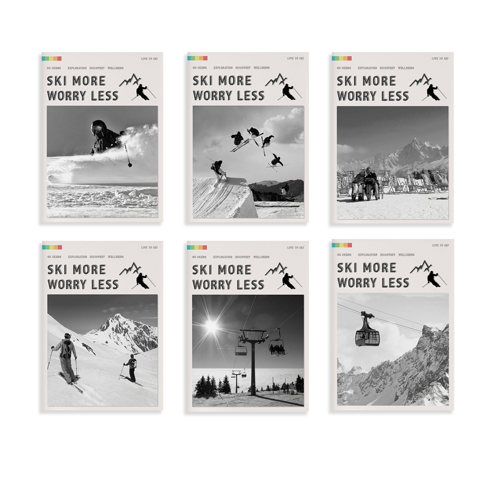 Outdoor Adventure Ideas - Плакат Ski More Worry Less, Альпы