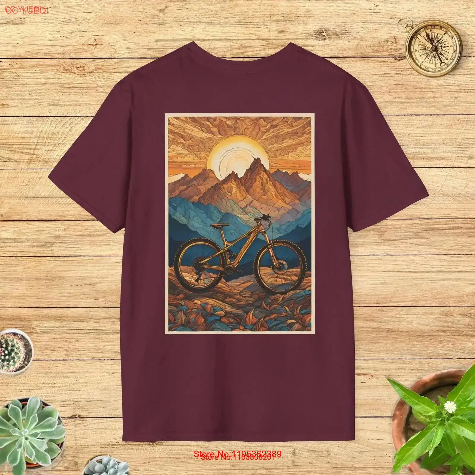 Outdoor Adventure Ideas - Футболка с принтом горного велосипеда и