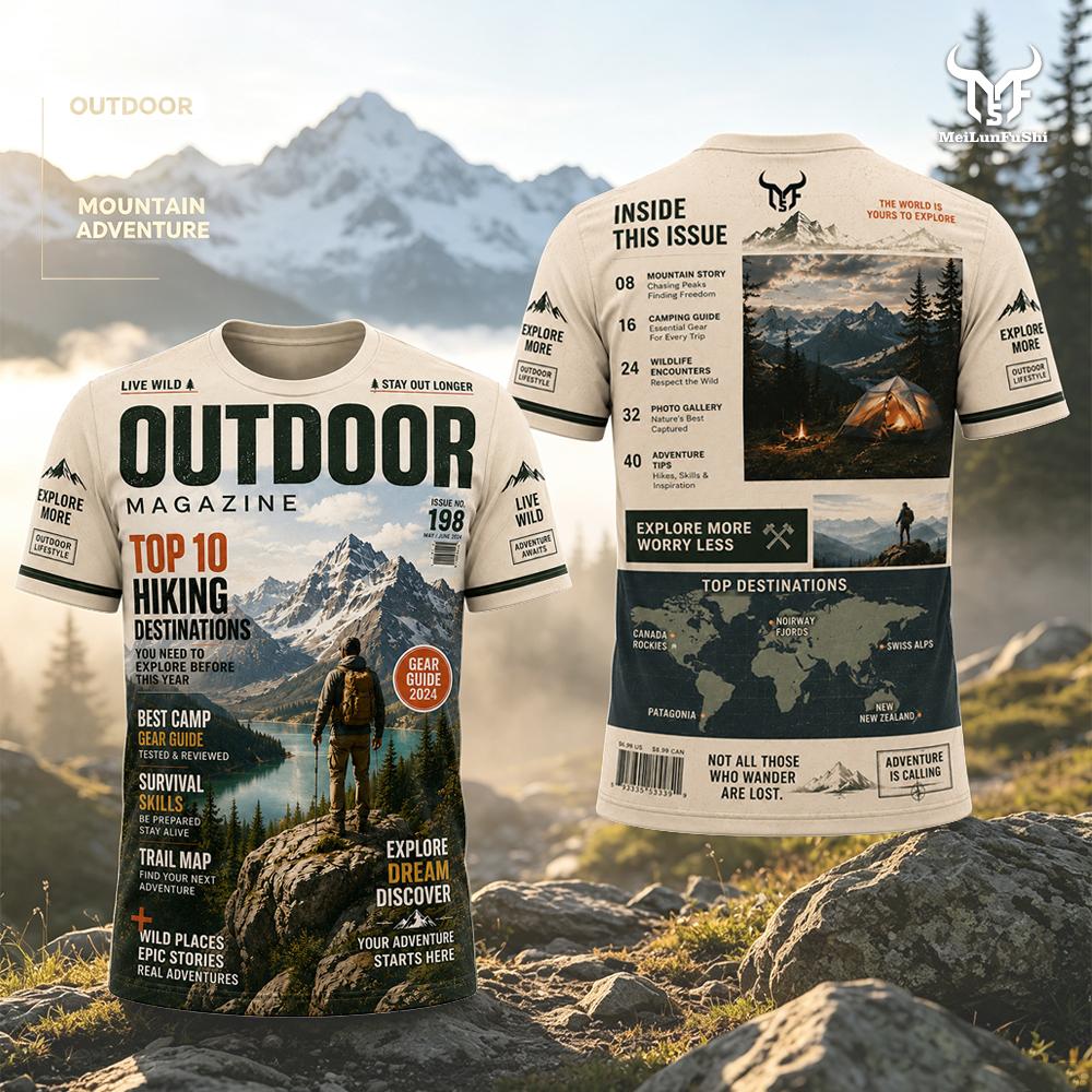 Футболка с принтом в стиле жур – обзор и цена Outdoor Adventure Magazines