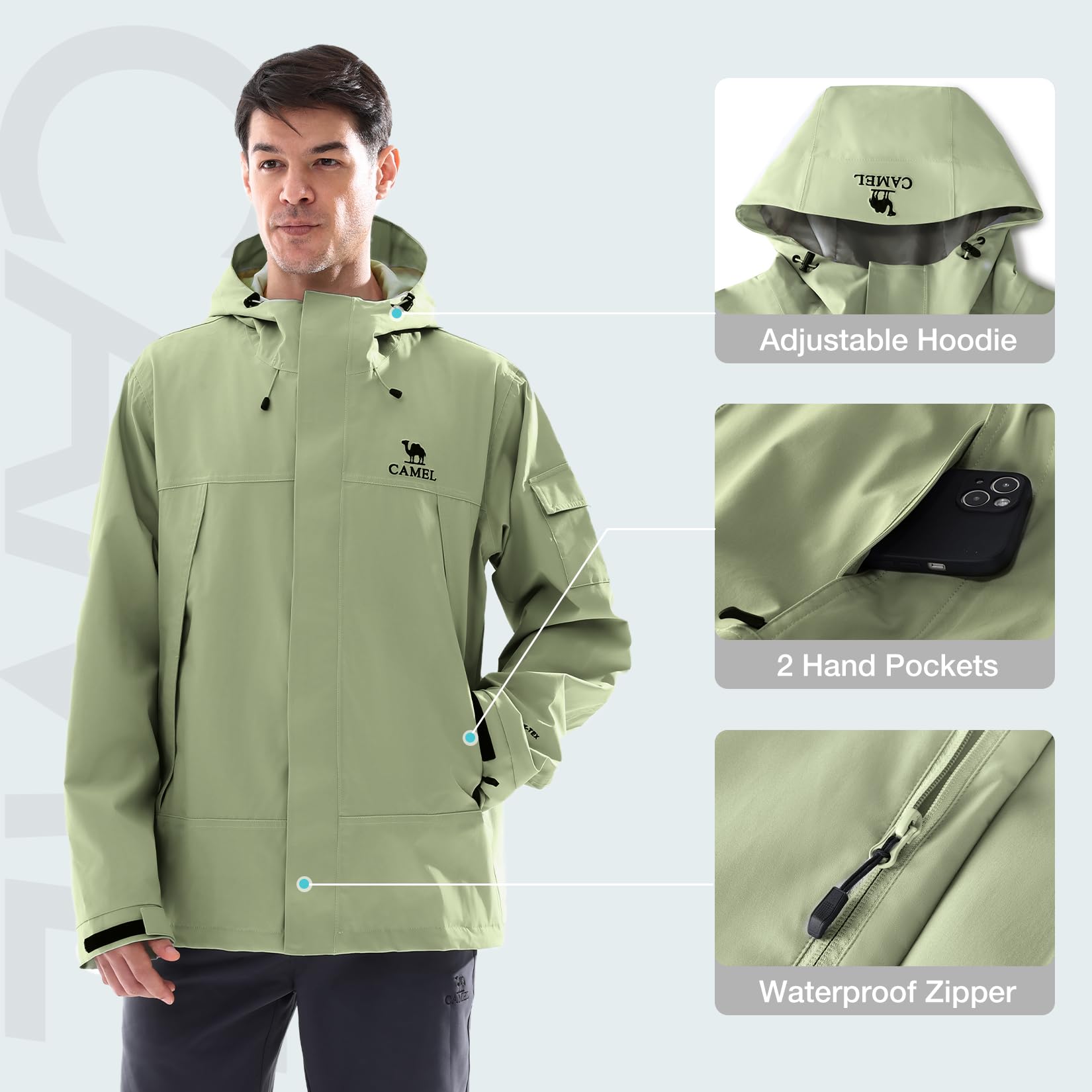 Мужские дождевики GOLDEN CAMEL – обзор и цена Outdoor Adventure Windbreaker